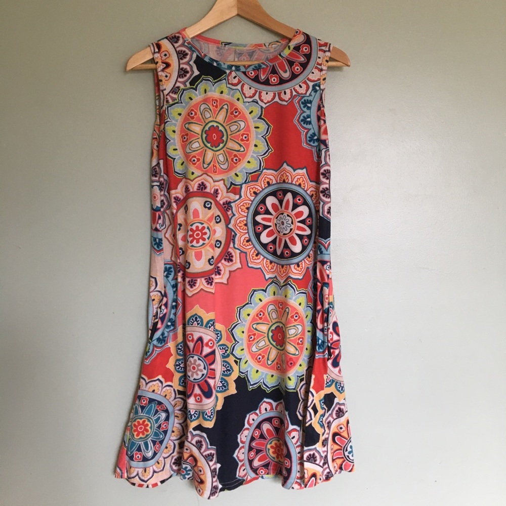BOHO SHIFT Mini Midi Paisley Print Festival Dress